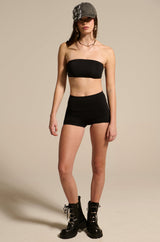 PAXTON SEAMLESS BLACK BANDEAU BRA TOP