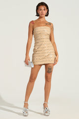 TELL ME ABOUT IT STUD PU MINI DRESS