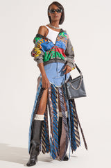 SO YOU THOUGHT DENIM SKIRT WITH TIE
