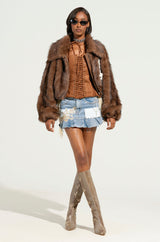 DREAM CATCHER LIGHT BLUE DENIM MINI SKIRT