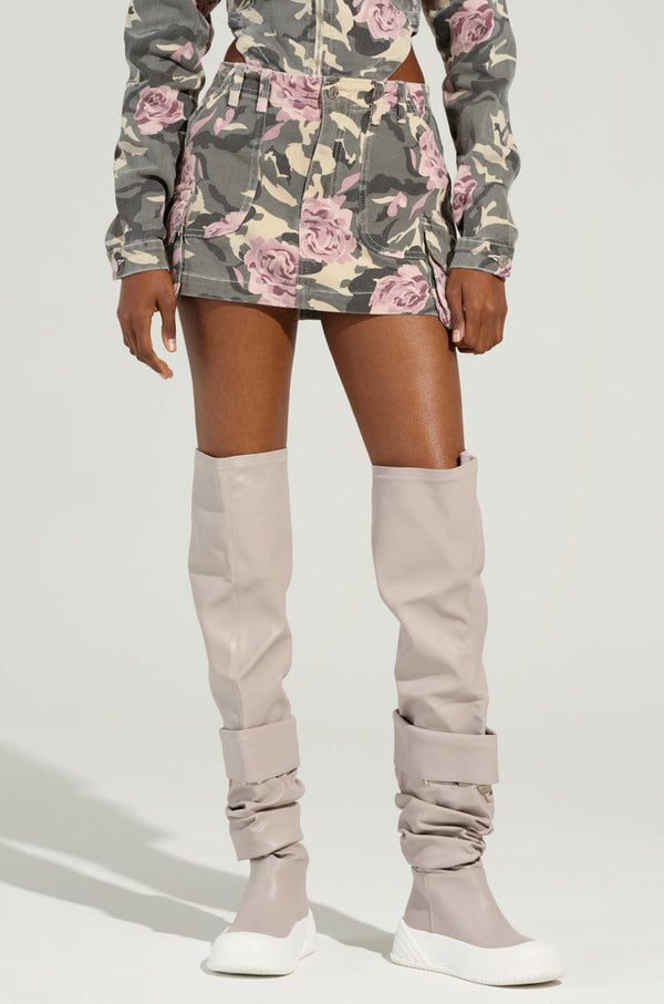 FLOWER CHILD PRINTED MINI SKIRT