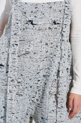 HERE TO SHRED DISTRESSED DENIM OVERALLS