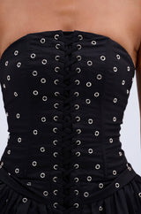 ON THE EDGE BUBBLE MINI DRESS WITH GROMMETS