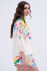 ROSE FLORAL BUTTON DOWN