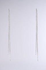 DRIP SEASON LONG DANGLE RHINESTONE EARRING