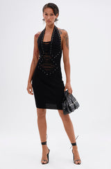 EDGY AND COOL LACE UP KNIT MINI DRESS