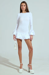 CAN'T MISS ME KNIT MINI DRESS IN WHITE