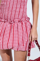 CENTRAL PARK GINGHAM MINI DRESS