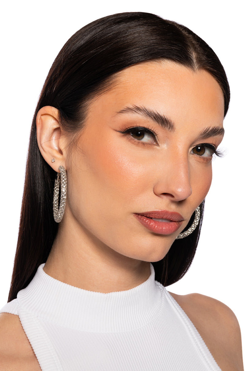 50MM BLING HOOP IN SILVER