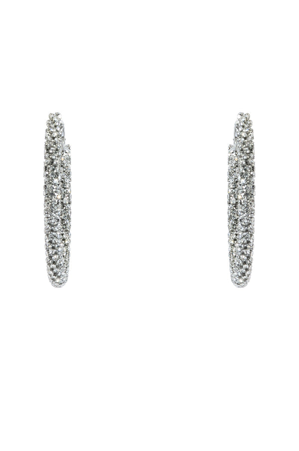50MM BLING HOOP IN SILVER