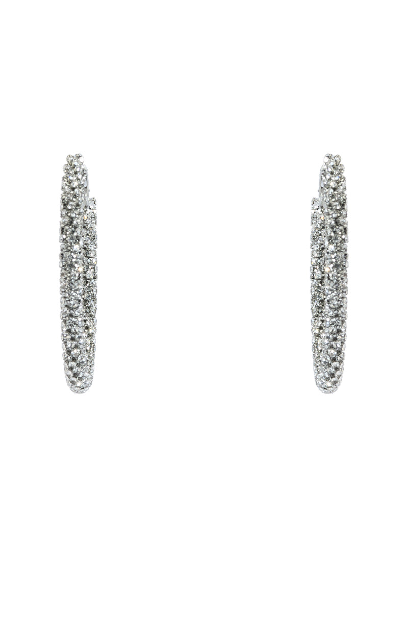 50MM BLING HOOP IN SILVER