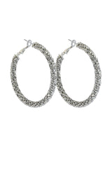 50MM BLING HOOP IN SILVER