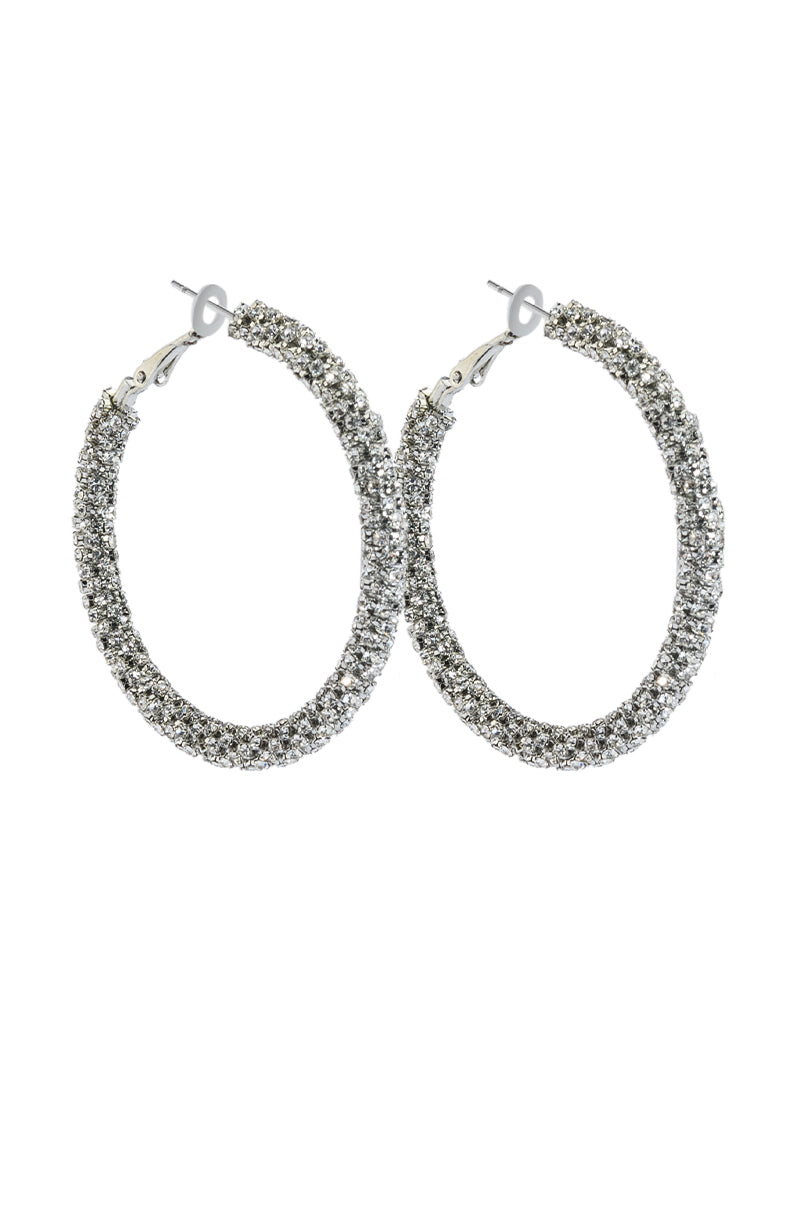 50MM BLING HOOP IN SILVER