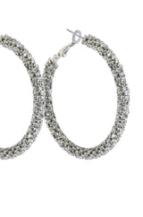 50MM BLING HOOP IN SILVER