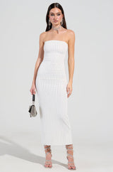 NEVER BASIC SEAMLESS MIDI DRESS WITH RHINESTONES