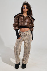 WILD CHILD LEOPARD PRINT DENIM JEANS