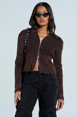 IT'S IN MY NATURE ZIP UP SWEATER