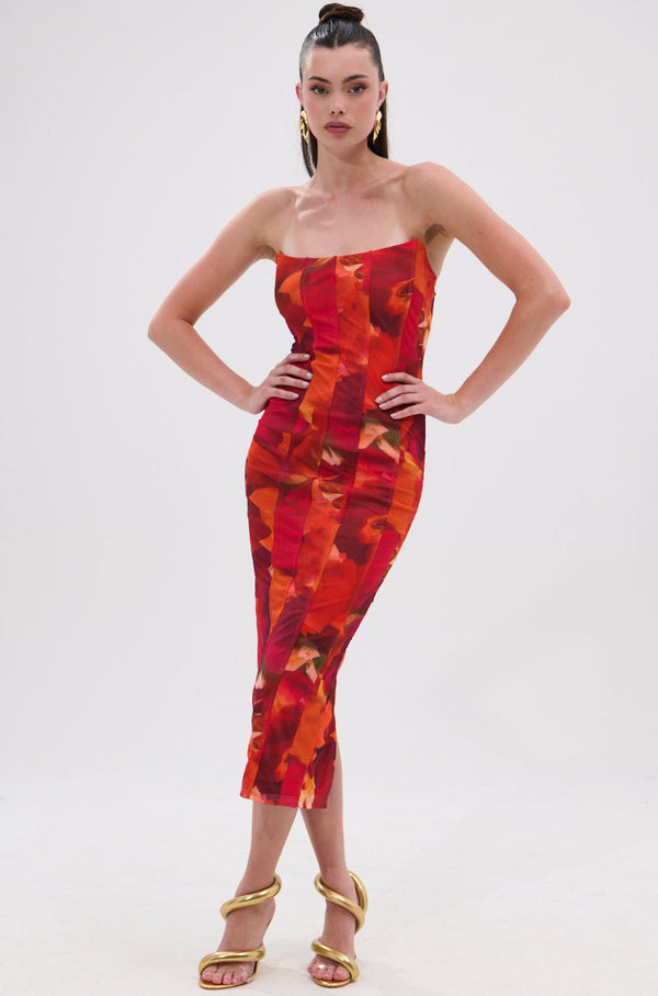ARCHETYPE PRINTED MIDI DRESS