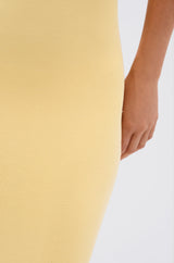 BETWEEN THE LINES MIDI DRESS IN YELLOW
