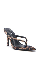 AKIRA ADVIK LEOPARD THONG STILETTO SANDAL
