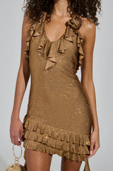 GIRLS JUST WANNA HAVE FUN RHINESTONE MINI DRESS
