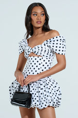 CUTEST ONE AT THE FUNCTION POLKA DOT MINI DRESS