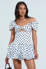 CUTEST ONE AT THE FUNCTION POLKA DOT MINI DRESS