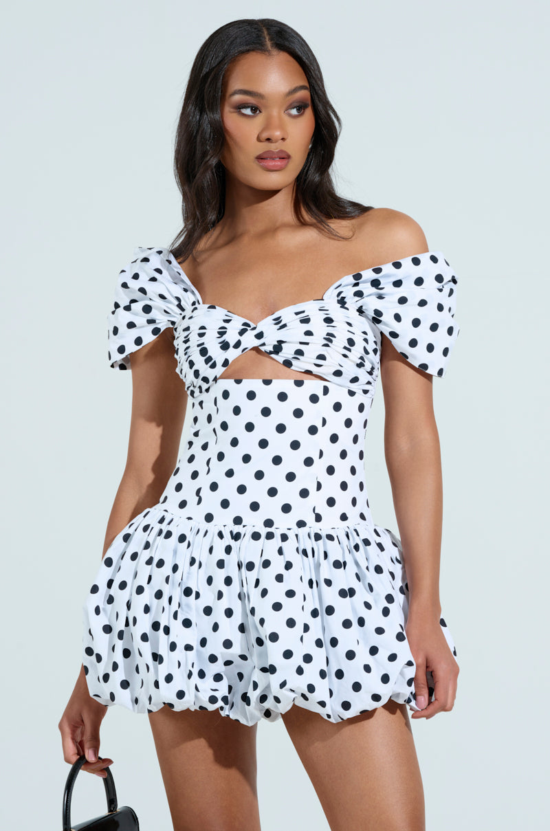 CUTEST ONE AT THE FUNCTION POLKA DOT MINI DRESS