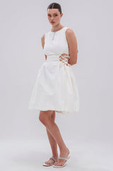 ALINA LACE UP DETAIL MAXI DRESS IN WHITE