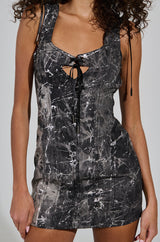 JADED ABSTRACT MINI DRESS