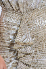 I DO WHAT I WANT METALLIC MIDI DRESS IN BEIGE