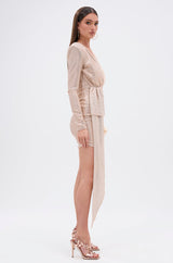 FELT CUTE RUCHED MINI DRESS
