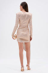 FELT CUTE RUCHED MINI DRESS