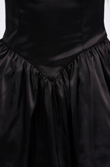 LIKE DAYLIGHT SATIN MINI DRESS IN BLACK