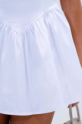 LIKE DAYLIGHT SATIN MINI DRESS IN WHITE