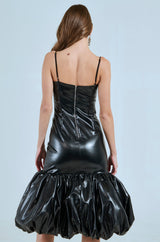 PHOEBE BUBBLE MIDI DRESS IN PU
