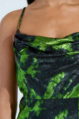 LENNON PRINTED METALLIC MAXI DRESS