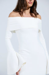 WORK OF ART BANDAGE MIDI DRES IN WHITE