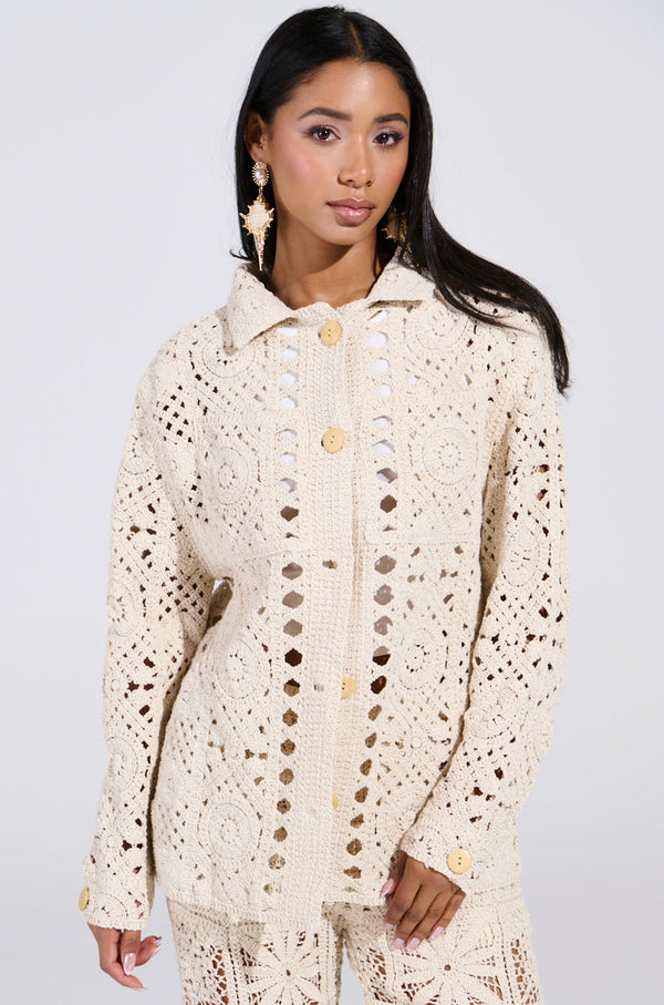 CROCHET KNIT BUTTON UP