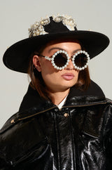 PEARL PLEASE EMBELLISHED BRIM HAT