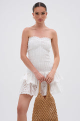 LETS GO TO THE BEACH RUFFLE MINI DRESS
