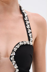 A PHONE CALL AWAY RHINESTONE BANDAGE MIDI DRESS