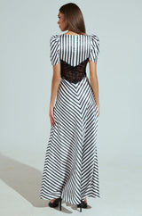 LYDIA LACE AND SATIN MAXI DRESS