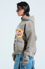 GRATEFUL OVERSIZED ZIPPER SLEEVE HOODIE