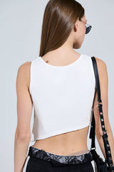 IT'S ALL ABOUT ME CROPPED RIBBED TANK TOP