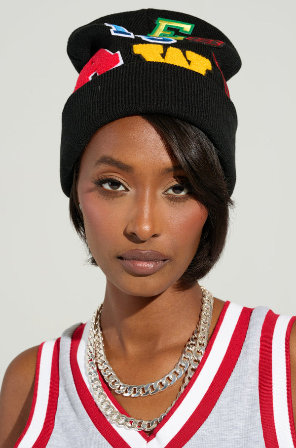 SPORTS VIBES PATCH BEANIE