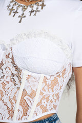 CLOSE TO ME LACE TEE