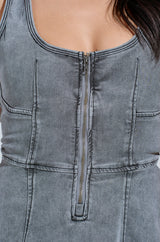 VIVIAN DENIM MINI DRESS