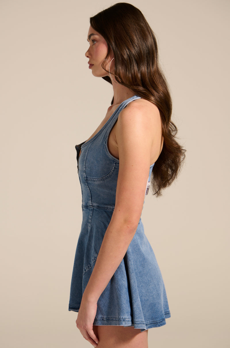 VIVIAN DENIM MINI DRESS