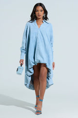 AMELIA DENIM HIGH-LOW DRESS